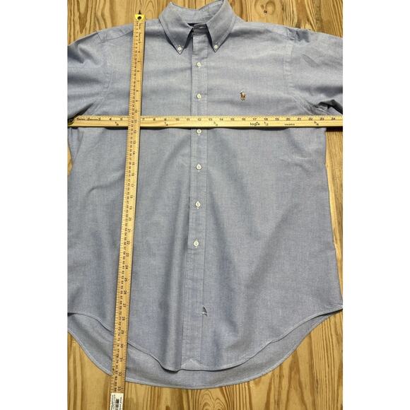 Ralph Lauren Oxford Mens Shirt 16 1/2-33 Button Down Blue LS Flesh Pony - Picture 6 of 7